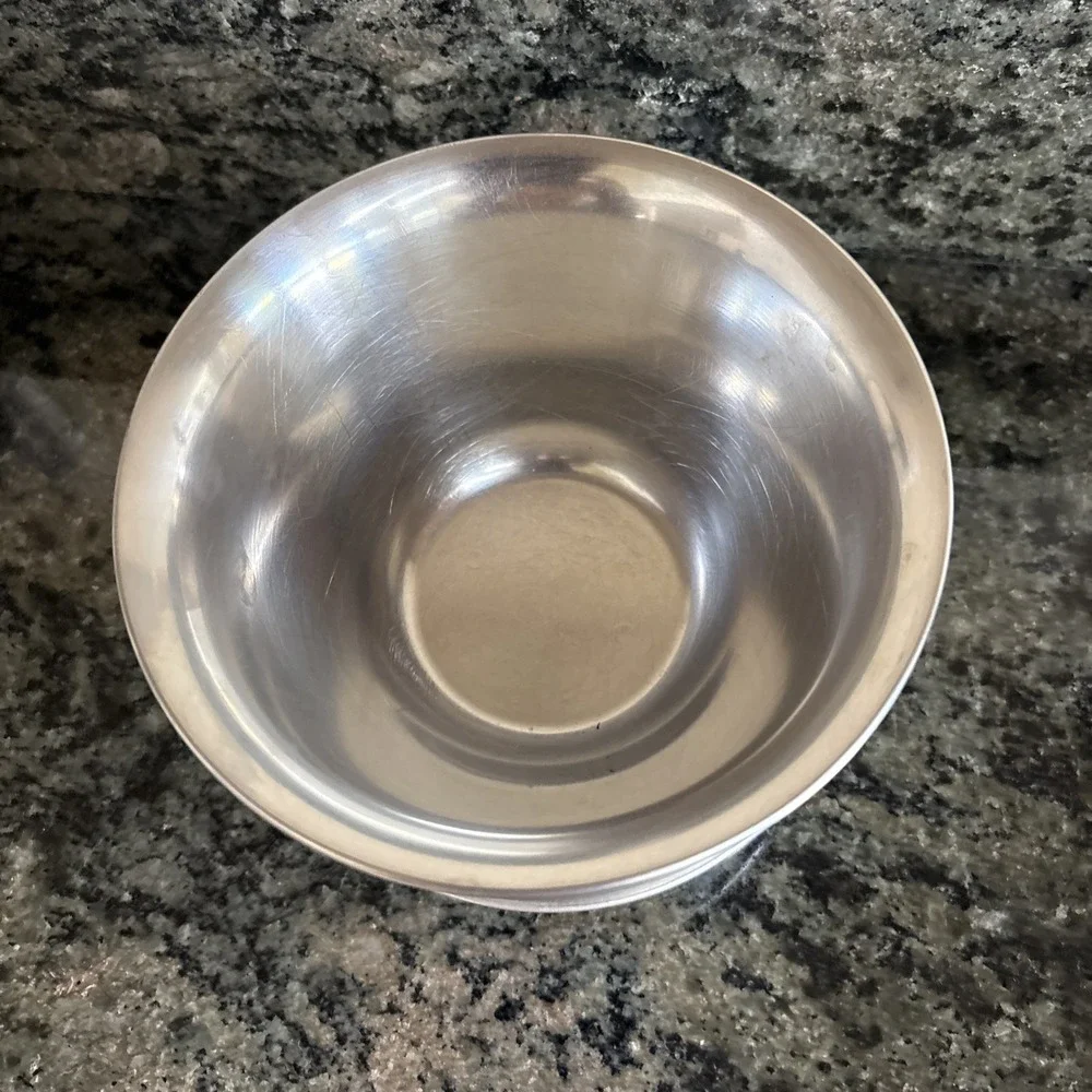 Vintage MCM Gravy Sauce Bowl Attached‎ Underplate 18/8 Stainless Steel Denmark